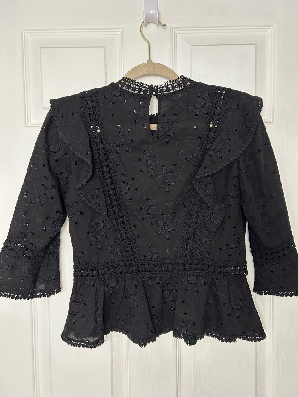 The Kooples Solar Flowers Cotton Broderie Top - Picture 11 of 12